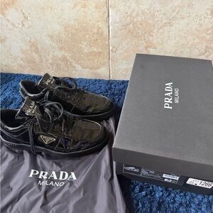 Prada Men's Glossy Black Sneakers